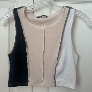 Color block Racerback Crop Top